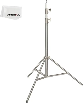 AMBITFUL 200cm 6.5FT Studio Lighting Photo Studio Stainless Steel Light Stand for HTC Vive VR, Video, Portrait, and Product Photography