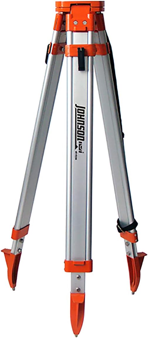 Johnson Level & Tool 40-6335 Contractor Aluminum Tripod with 5/8" - 11 Thread, 4'-5' Working Height, Silver/Orange, 1 Tripod