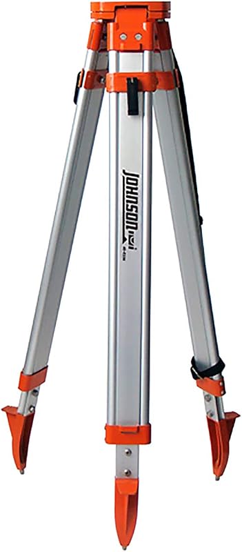 Johnson Level & Tool 40-6335 Contractor Aluminum Tripod with 5/8" - 11 Thread, 4'-5' Working Height, Silver/Orange, 1 Tripod