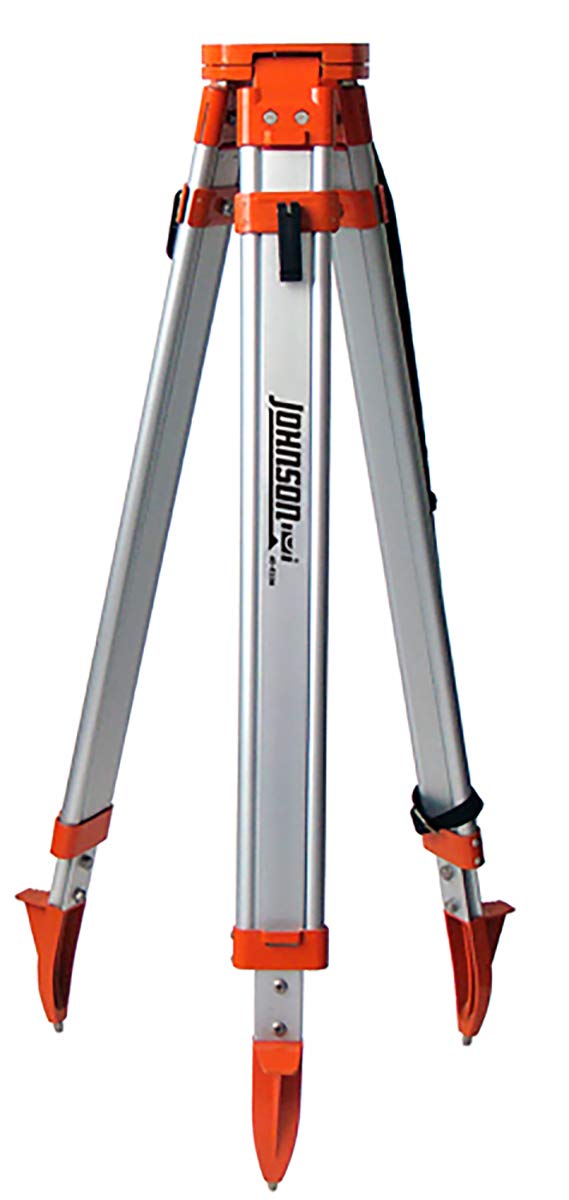 Johnson Level & Tool 40-6335 Contractor Aluminum Tripod with 5/8" - 11 Thread, 4'-5' Working Height, Silver/Orange, 1 Tripod by Johnson - Used condition - US$60.08
