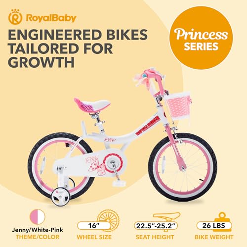 Image of Royalbaby Princess Girls Kids Bike 12 14 16 18 20 Inch Children Bicycle with Basket for Age 3-12 Years