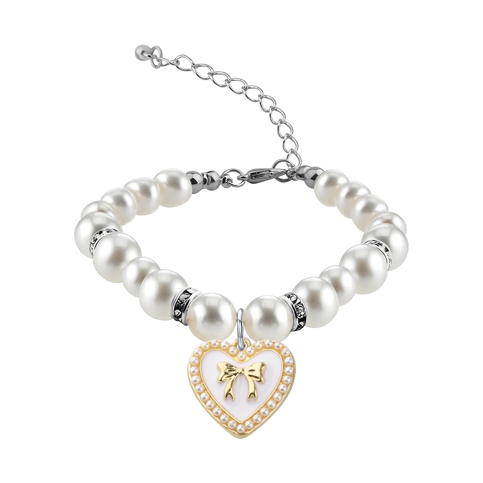 ENSIANTH Coquette Bow Earrings - Girly Jewelry Gift for Girls Social Club - Pearl Heart Design