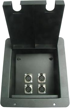 PROCRAFT FPML-4XF-BK - Recessed Stage Pocket/Floor Box 4 XLR Female