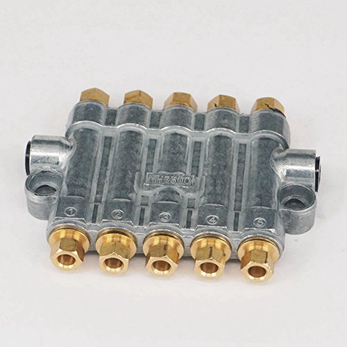 Sorekarain in M8x1 Out M10x1 5 Ways Aluminum Lube Oil Piston Distributor Value Manifold Block for Centralized Lubrication System