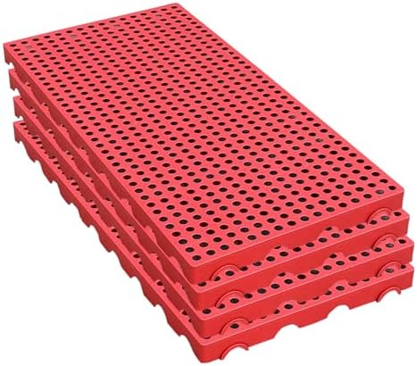 Lightweight Waterproof HDPE Plastic Pallets, Nestable Ventilated Racks for Moisture-Proof Storage - Ideal for Garage, Supermarket, Basement Use - White