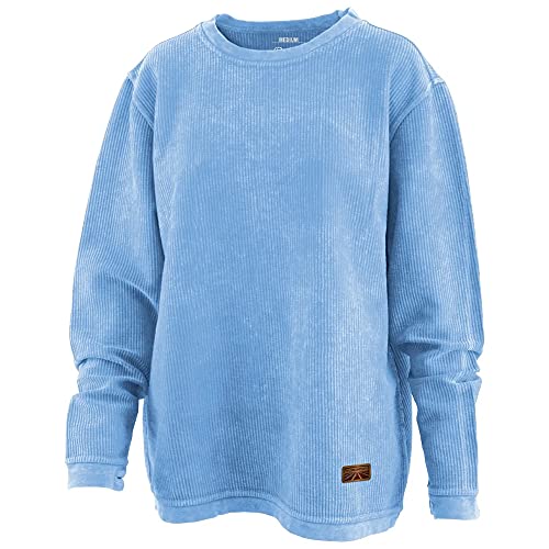 Turnrows Women’s Comfy Cord Crewneck Sweatshirt (Light Blue, X-Large)