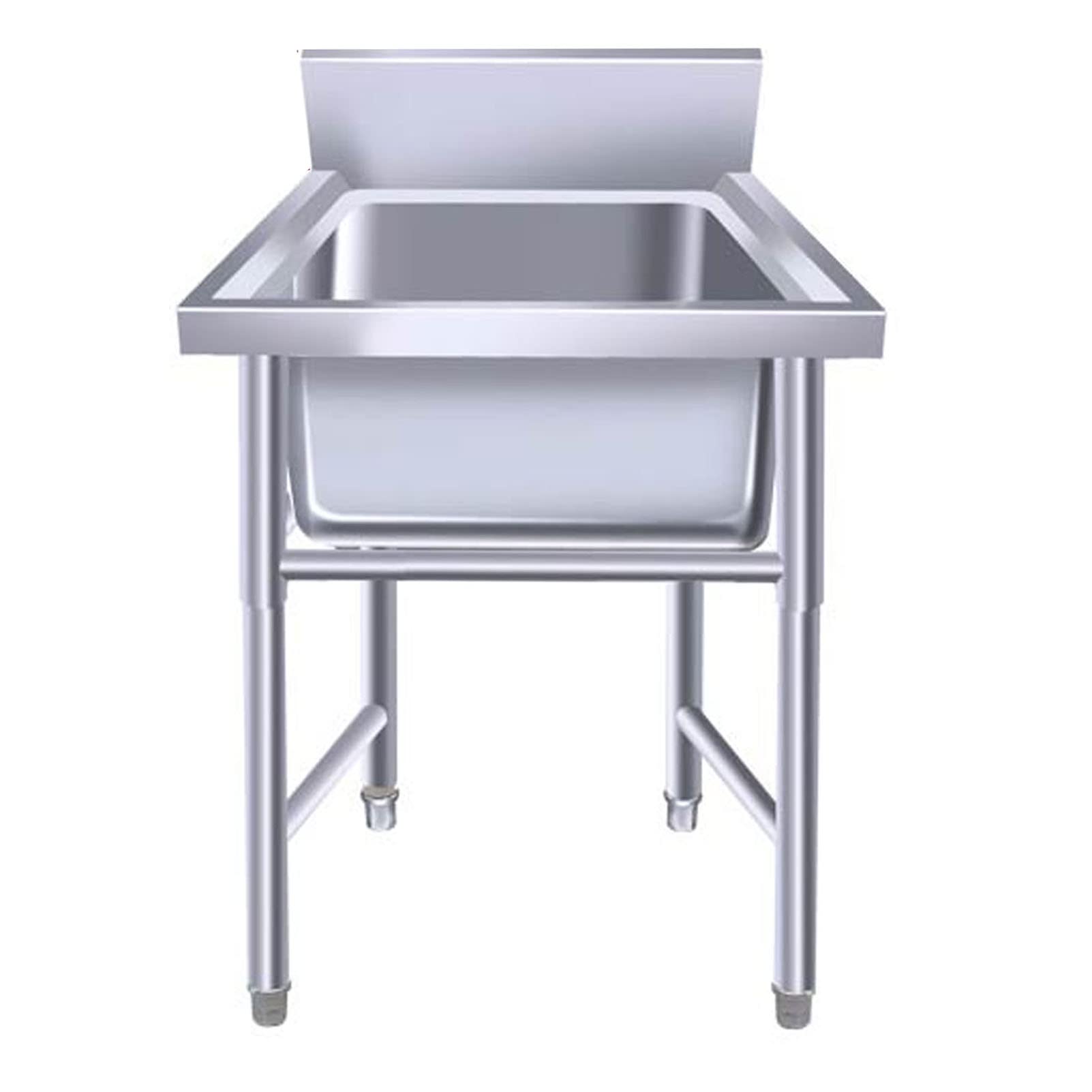 LMYSXAOZ Commercial Restaurant Sink Stainless Steel Utility Free-Standing Kitchen Single Bowl Sinks with Strainer