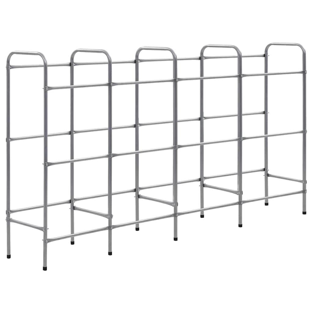 Scaffale per 12 scatole, in acciaio, 190 x 33 x 116 cm, colore argento