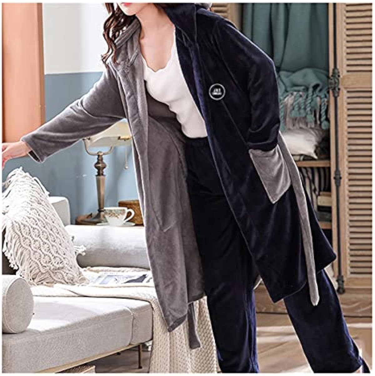 ブランド直営 Yxbdn バスローブの女性の秋と冬に加えてベルベットの家庭服かわいいネグリジェのパジャマバスローブ Color A Size Xl Code 服 ファッション小物 海外 安い通販 Littleshopp Com