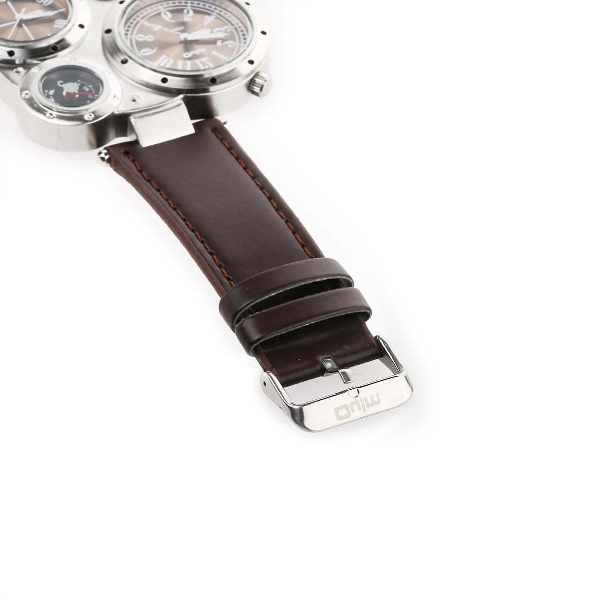 Orologio Uomo Sportivo Dual Time 9145 con Quadrante Multiplo Cinturino Regolabile in Pu Resistente e Acciaio Inossidabile per Attività Outdoor