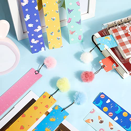 Cute Theme Bookmarks With Pom Pom Pendents Bookmarks For Kids Girls Children Teens Reader Student Colorful Charms Page Markers Bookmark School Classroom Prize Reading Reward Favors Supplies (20 Sets) #TOP6