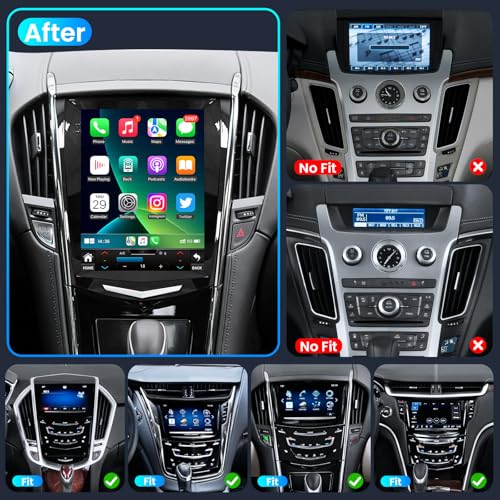 Image of [8Core 4G+64G] Car Radio Stereo for Cadillac ATS XTS SRX CTS 2013-2018: 9.7 inch HD Touch Screen with Wireless Carplay Android Auto Bluetooth GPS 5G WiFi SWC FM AM RDS DSP Backup Camera