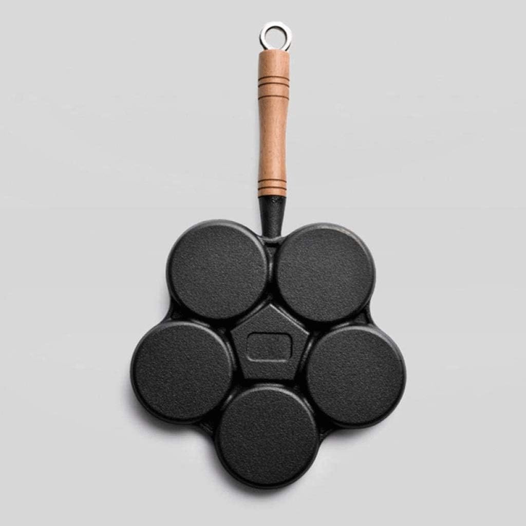 Cast Iron Stuffed Nonstick Stuffed Pancake Pan,House Cast Iron Griddle for Various Spherical Food,