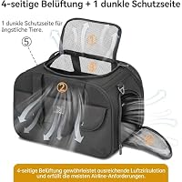 A 4 Pet Transportbox Katze & Hund, Hundetasche Flugzeug, Patentschnallen, Schwarz – Ansicht 8