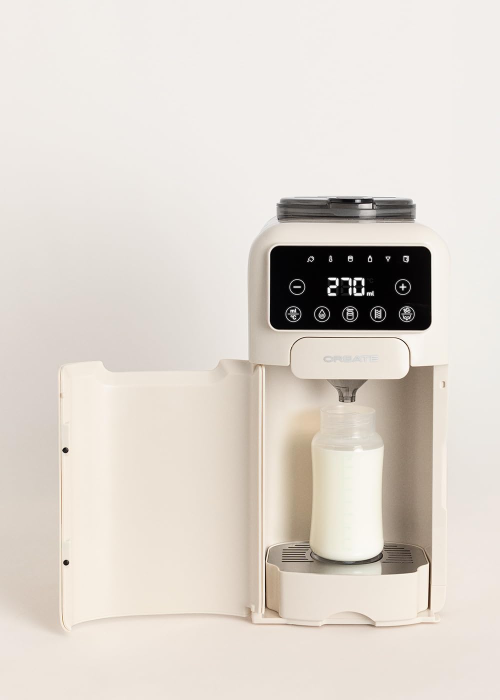 CREATE/BABY THERA MATIC/Preparador de biberones automático con dosificador de fórmula blanco roto/Temperatura y dosificación ajustables, diferentes alturas de biberón, autolimpieza, 1350W