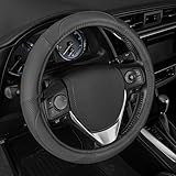 Motor Trend Perforated Microfiber Leather Steering Wheel Cover for Cars Trucks SUVs...