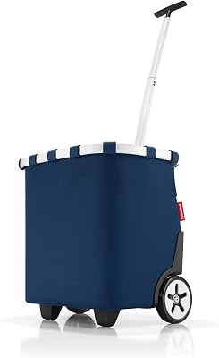 reisenthel carrycruiser in Dunkelblau – Tragbarer Einkaufstrolley mit stabilem Aluminiumrahmen, Schultergurt und herausnehmbarer Netz-Innentasche – Aus wasserabweisendem Material