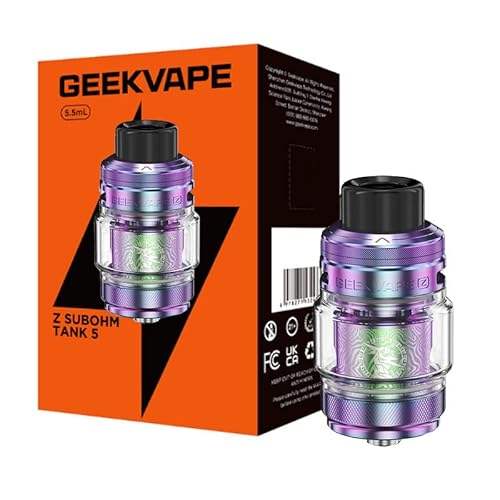 GEEKVAPE Z Sub Ohm Tank 5 Atomizer | 5.5ml / 7ml Z Coil Z0.4 Z0.2Ω XM Résistances (Boost Version) for GeekVape Aegis Legend 5, L200, Max 100, Sans nicotine