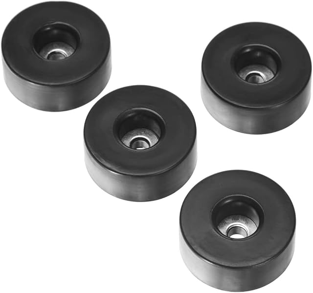 Adam Hall Hardware zestaw czarnych gumowych nóżek, w torbie, zestaw 4 sztuk, 38 x 15 mm, czarny
