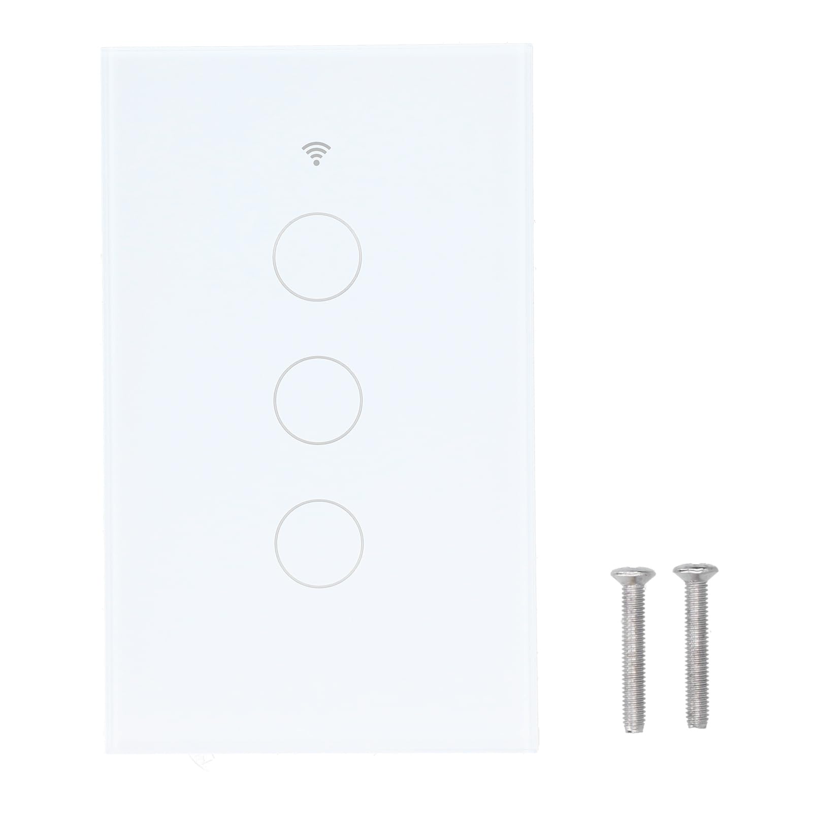 Interruttore tattile intelligente con luce, telecomando, 3 gruppi, tipo americano, compatibile con Tuya Zigbee, interruttore a parete intelligente per la domotica, design moderno, (Bianca)