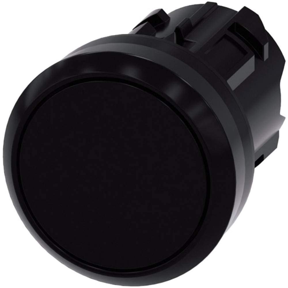 Siemens 3SU1000-0AB10-0AA0 Кнопка тиску, плоский привід, пластиковий фланець, чорний 1 шт.