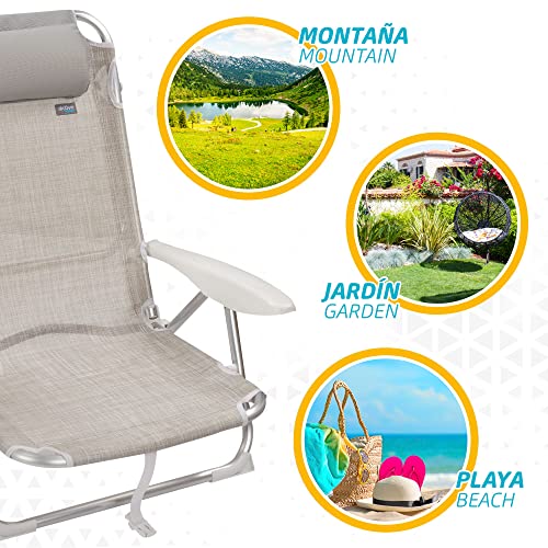 Lot 2 Chaises Plage Ibiza 4 Positions Pliantes Aktive Beach
