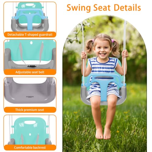 Image of 4 in 1 Toddler Swing Set & Baby Jumper, Foldable Swing Set for Backyard