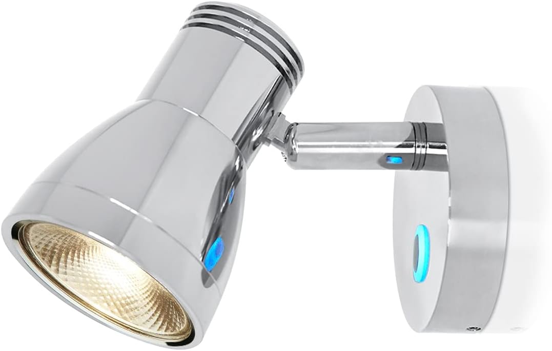 3W RV Stepless Dimming Reading Lights - 12V Warm White Aluminum Material Polished Chrome, Built-in Sensitive Touch Interior Lamps, Exclusive Hidden Mounting, 10-30V for Vehicle Car Caravan Boat …