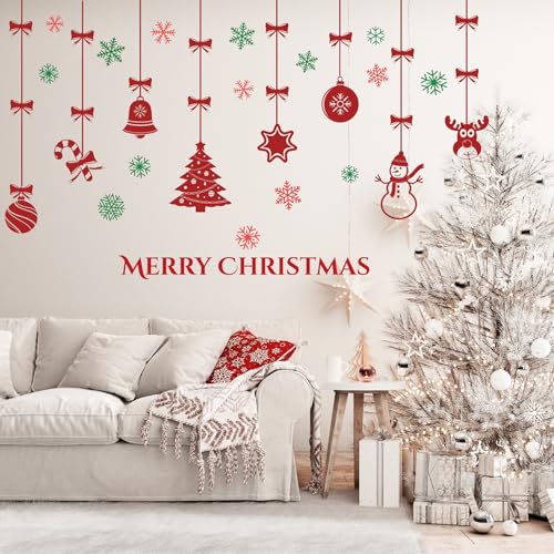 Vinilos Decorativos Navidad para Pared y Ventana Rojo miniatura 4