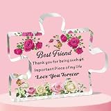 QMVMV Rompecabezas de bloque acrílico para mejores amigas, regalos para mujeres y niñas, cumpleaños, Navidad, graduación, regalo de larga distancia para mejor amiga