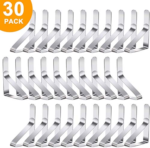 Adwikoso Tischdeckenklammern aus Edelstahl für Picknicktische 30 Packungen