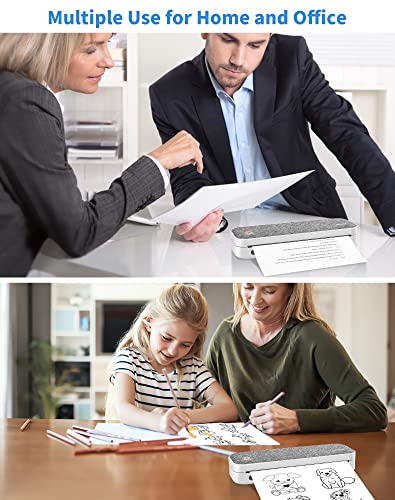 Jadens Wireless Portable Printer - Supports 8.26"X11.69" Us Letter, Inkless Mobile Printer Compatible With Ios, Android & Laptop, Portable Printers Wireless For Travel, Mobile Office, School, Home #TOP6