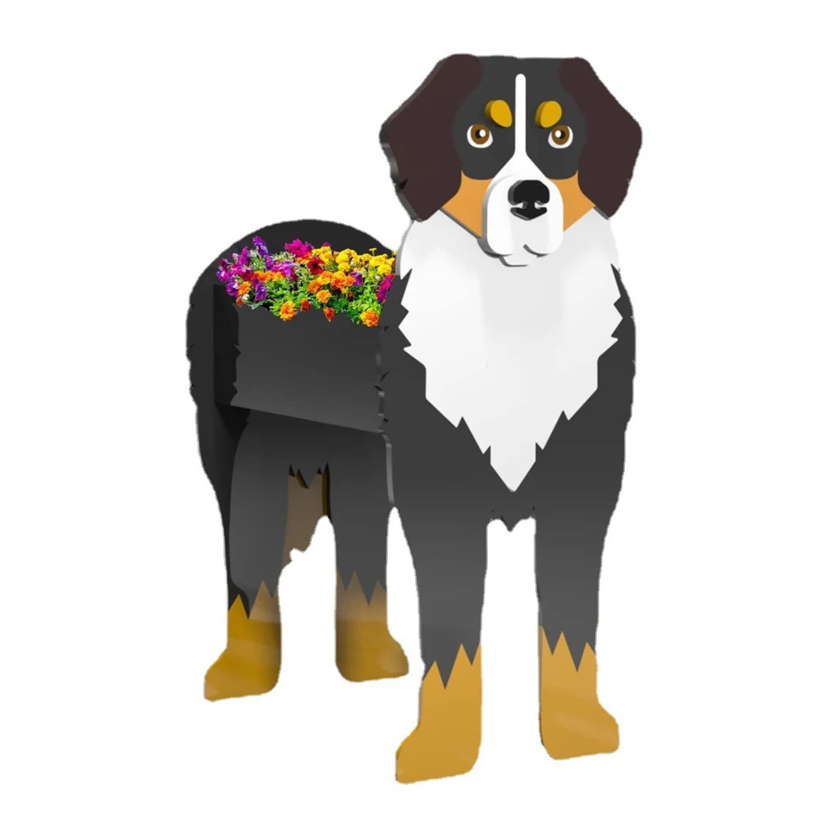 PVC Bernese Mountain Dog Flower Planter,Animal Shaped Pet Dog Plant Pots,Outdoor Indoor Garden PVC Dog Planters For Succulent Cute Plant Flower Pots Decor ( Color : Bernese Mountain Dog , Size : 24*18