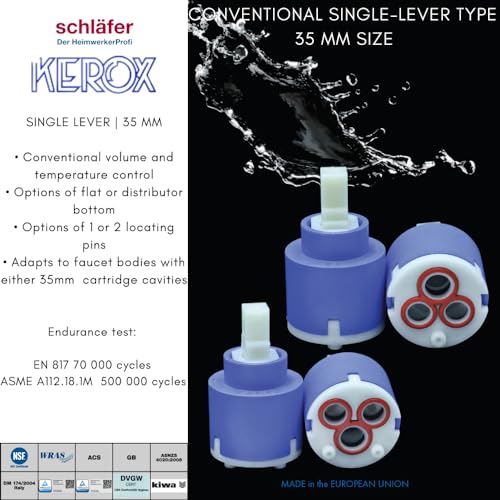 Schläfer 480019 | Mischbatteriekartusche 35mm Keramik Ersatzkartusche für Einhebelmischer niedrig mit 2 Füßen