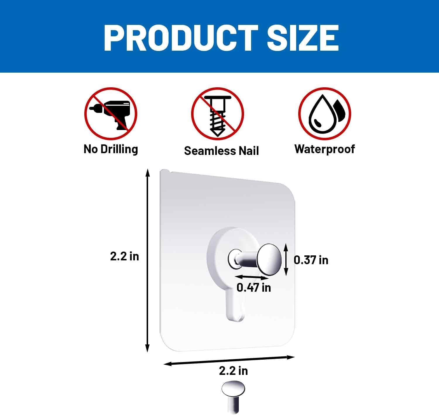 Ganci Adesivi per Quadri Trasparenti 40 Pezzi Senza Chiodi Max 5 kg