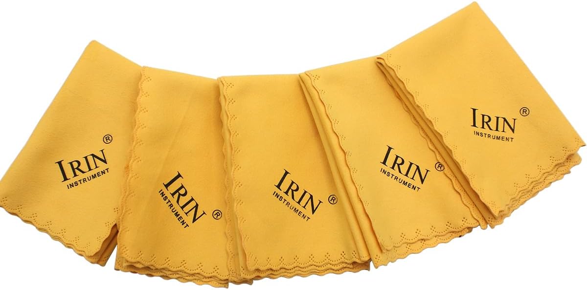Alnicov 5PCS Polishing Cleaning Cloth，for Musical Instrument Guitar Violin Piano Clarinet Trumpet Sax