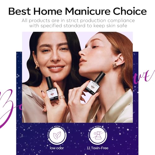 Image of modelones Cat Eye Gel Nail Polish 6 Colors Winter Black Blue Purple Glitter Gel Nail Polish Dark Blue Chameleon Sparkle Shimmer Polish with Magnet Soak Off Led Nail Art DIY Salon Gifts For Women