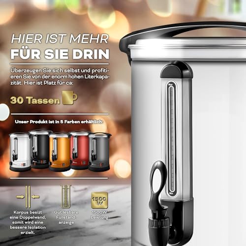 Foto von TRESKO® Glühweinkocher 10L / 1500W Einkochautomat mit Zapfhahn & Thermostat