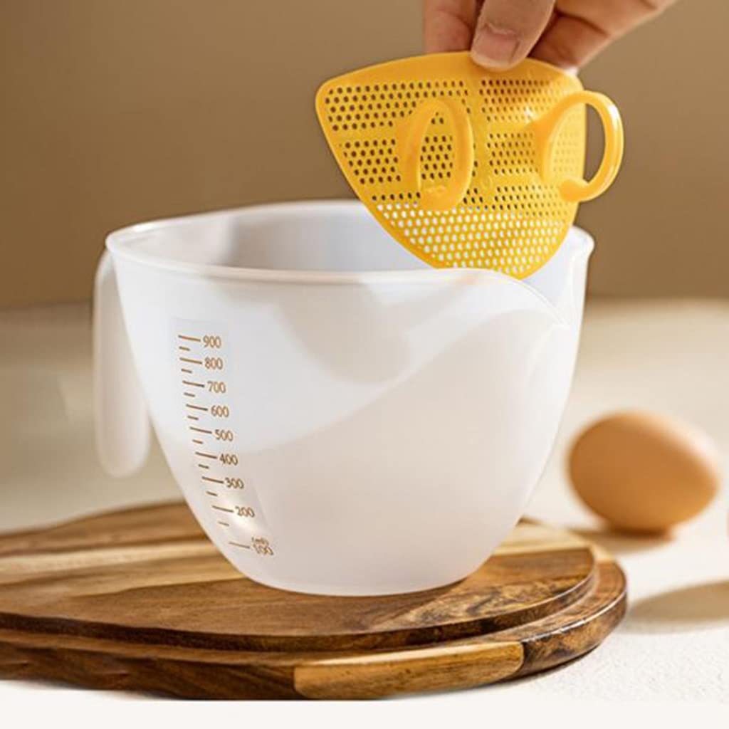 pcs Tarte Passoire Tasses À Mesurer avec Échelle Grande Capacité De Qualité Alimentaire Tasses À Mesurer Cuisson en Plastique Tasses À Battre Les Oeufs (1000 ML)