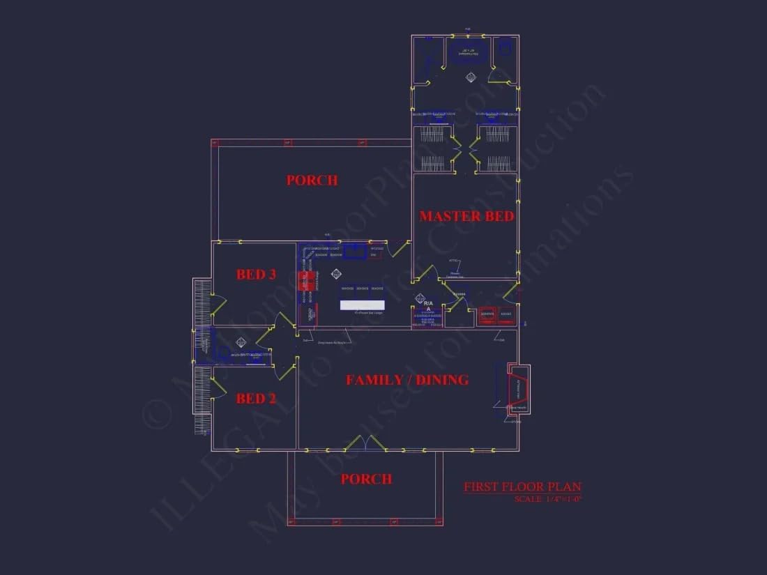 19-2257 House Plan - Traditional Cottage Home Plan - 3-Bed, 2-Bath, 1,450 SF