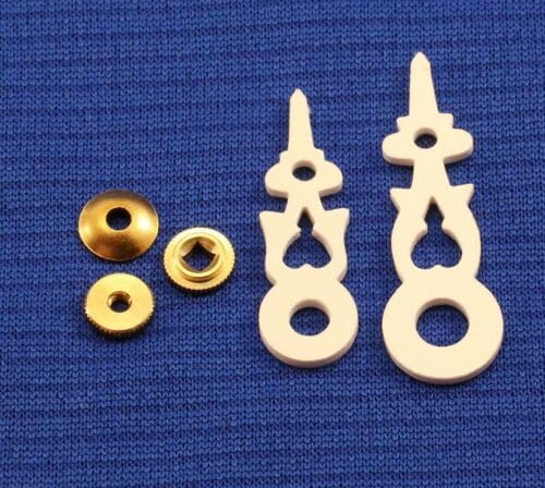 Generic Replacement for Regula Cuckoo Clock Movement Hands for 70 mm or 2 3/4"" Dial New White w/Nuts