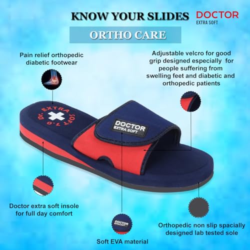 Image of DOCTOR EXTRA SOFT Women's Care Orthopaedic and Diabetic Adjustable Strape Super Comfort Dr Sliders Flipflops and House Slippers for Women's & Girl's Slides D-52