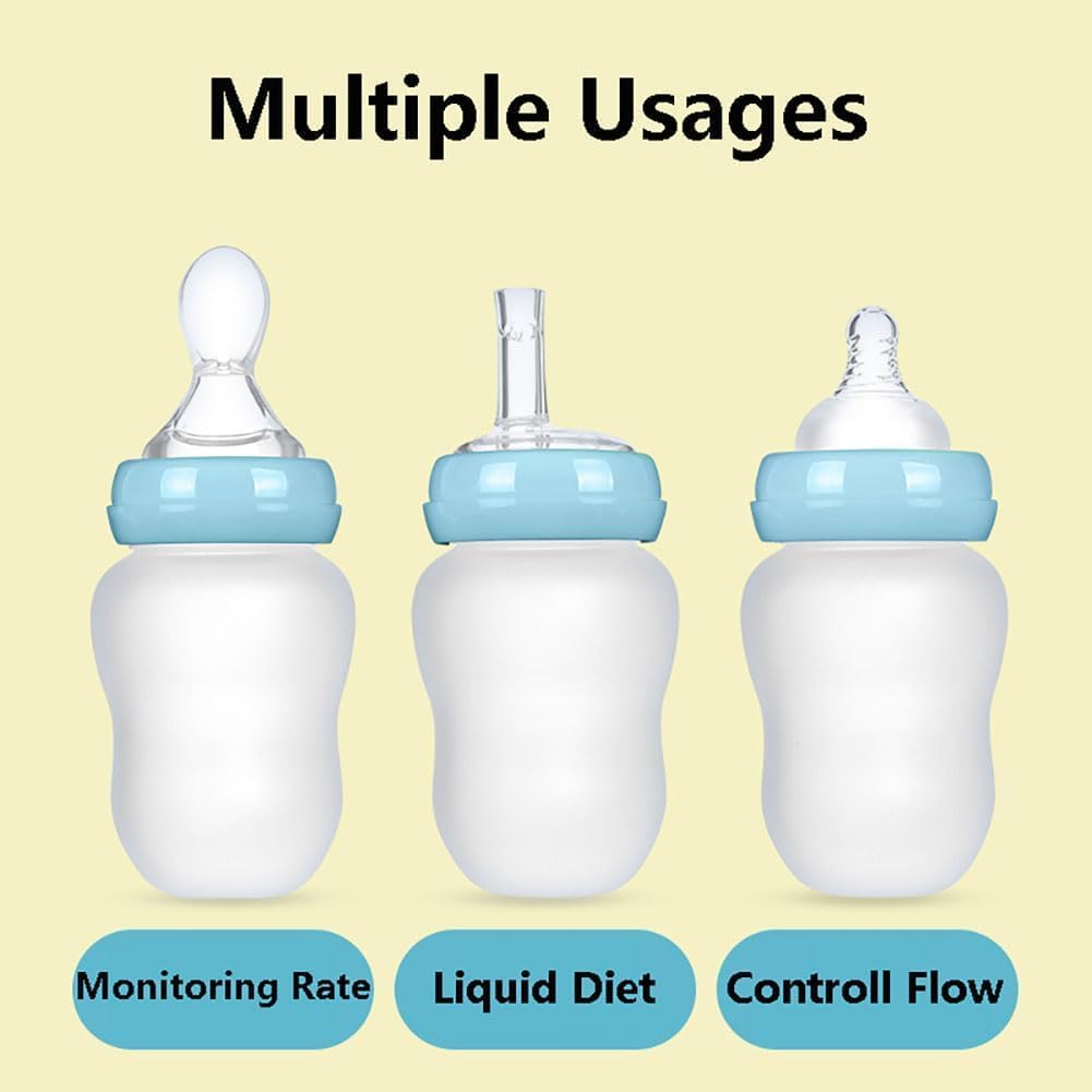 Elderly Drinking Aids, Disabled Feeding Cup, Maternity Convalescent Feeder Aide Bottle with Straw, Senior Drink Water Liquid Feeder, No Spill Nursing Cup with Replaceable Lid Porridge Soup Spoon 180ml - Image 2