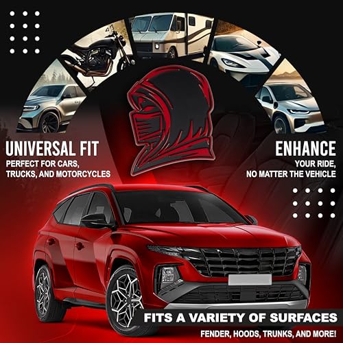 Image of Ninja Emblem, Custom 3D Car Badge - Universal Exterior Accessories for Car, Truck, SUV, Motorcycle (Set of 2) (Red)
