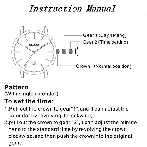 Image of OLEVS Men Leather Watches Black Ultra Thin 6.5mm Minimalist Dress Fashion Simple Casual Waterproof Date Watch for Men
