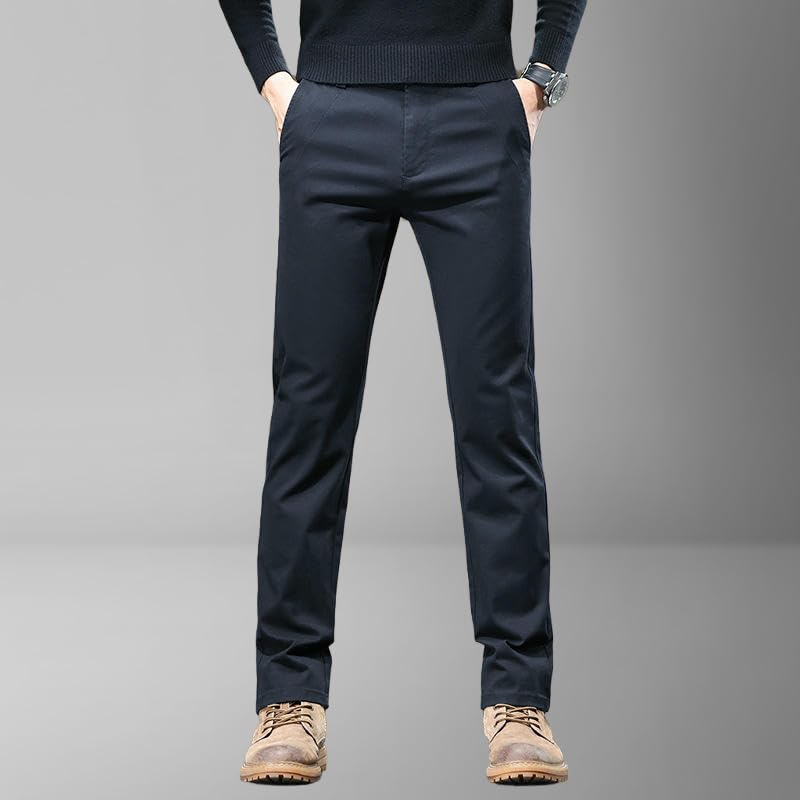 Men's Spring Summer Cotton Elastic Business Loose Straight Trendy Versatile Casual Pants2