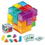 マグネットパズル 賢人パズル マグネットブロック 磁石 おもちゃ 磁石ブロック 積み木 クリアカラー 7パーツ 立体パズル 知育玩具 おもちゃ 教育・脳トレ・ストレス解消 クリスマス 誕生日 プレゼント