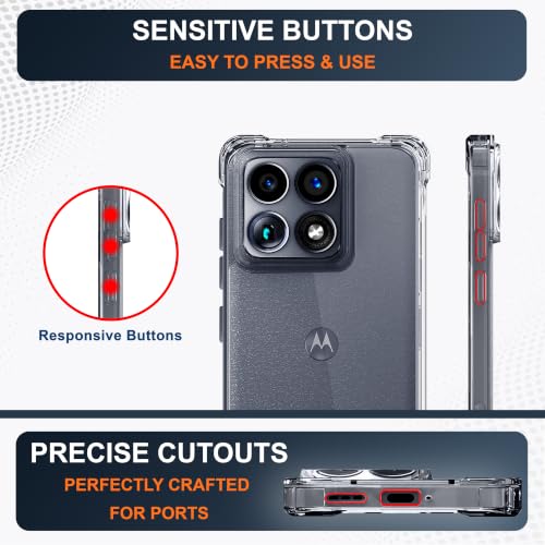 Image of CEDO Cover for Moto Edge 70 Ultra (5G) | Camera Protection Shockproof Bumper-Edge | 360 Degree Protection Acrylic Crystal Clear TPU+PC | Transparent Back Case Backcover (Transparent)