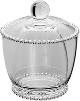 WOLFF - Manteigueira Francesa de Vidro com Tampa 10,5cm x 10,5cm x 11cm - Linha Pearl