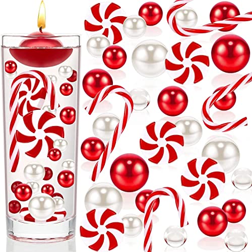 Weihnachten Wasserperlen für Vasen Füller, Schwebende Kerzen Weihnachtsvasenfüller, 8567Stück Weihnachtsperle Durchsichtig Christmas Candle, Plastic Christmas für Tischde, Hochzeit, Partydekor (A) Cover